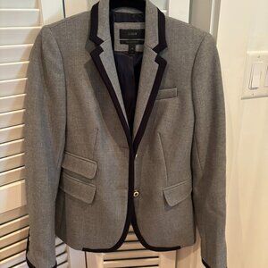 J.Crew Schoolboy Blazer – Grey with Navy Piping (Size 0)